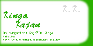 kinga kajan business card
